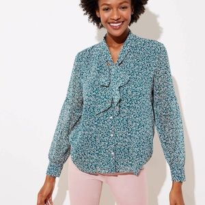 Loft Garden Tie Neck Blouse